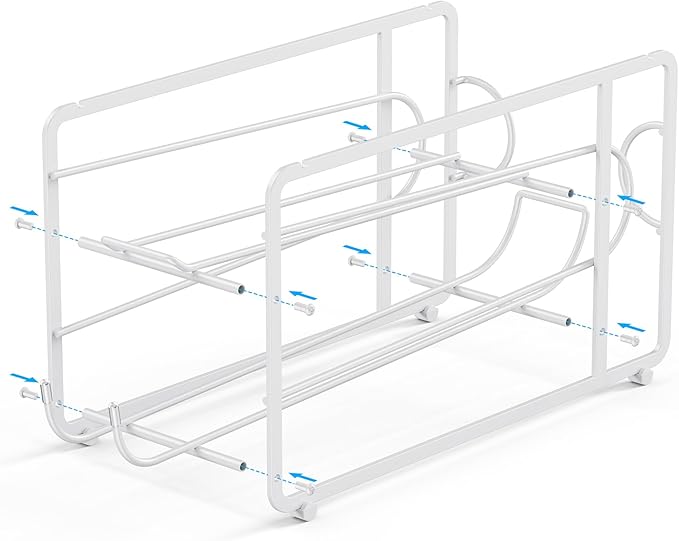 Canyave Soda Can Organizer Storage Rack, 2 Pack Stackable Beverage Soda Can Dispenser Organizer Holder for Refrigerator, Cabinet, Pantry (White)