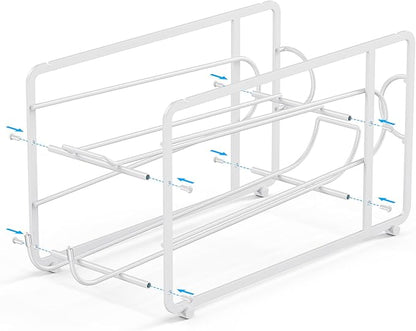 Canyave Soda Can Organizer Storage Rack, 2 Pack Stackable Beverage Soda Can Dispenser Organizer Holder for Refrigerator, Cabinet, Pantry (White)