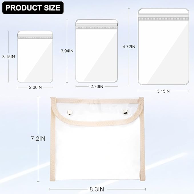 110 Pcs Travel Jewelry Organizer Bags PVC Jewelry Storage Bag Pouch Self Seal Plastic Zipper Bag,Small Clear Plastic Bags for Jewelry Necklace Rings