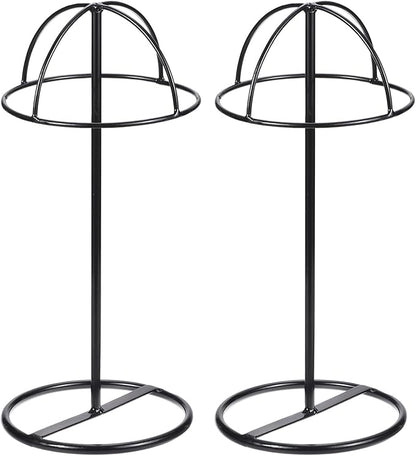 uxcell Metal Hat Display Stand 2 Pack Tabletop Hat and Wig Rack Holder Freestanding for Baseball Cap, Fedora Hat, Cowboy Hat - Black, 14 Inch