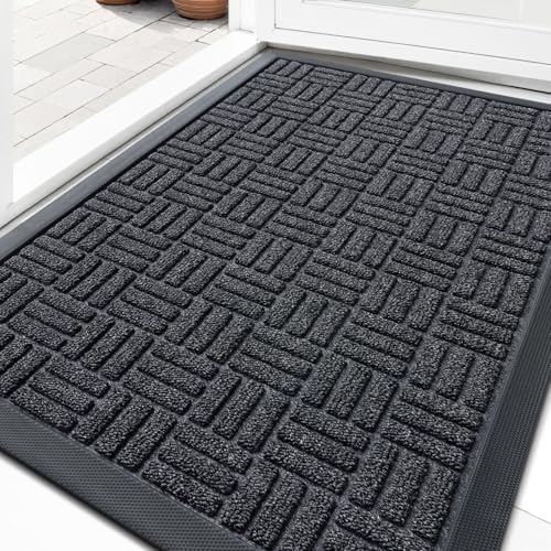 OLANLY Front Door Mat Outside Entrance 29.5x17, Heavy-Duty Rubber Doormat by OLANLY