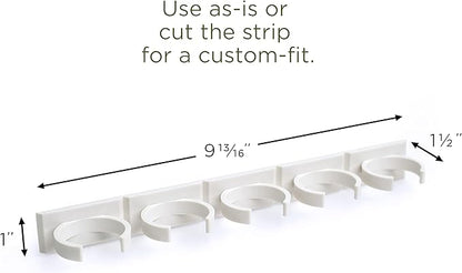 Crazy Chef Spice Clip Grippers For Cabinet Doors - Organizer for Spices - Spice Rack Holds15 Spice Jars - Extemely Strong 3M Adhesive Gripper In White For Pantry 15 Ct
