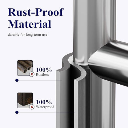Kitsure Toilet Paper Holder Free Standing – Rustproof Metal Toilet Paper Stand for 4 Rolls with Anti-Slip Base and Shelf for Phone & Small Items, Bathroom Organizers and Storage, Medium, Chrome Silver