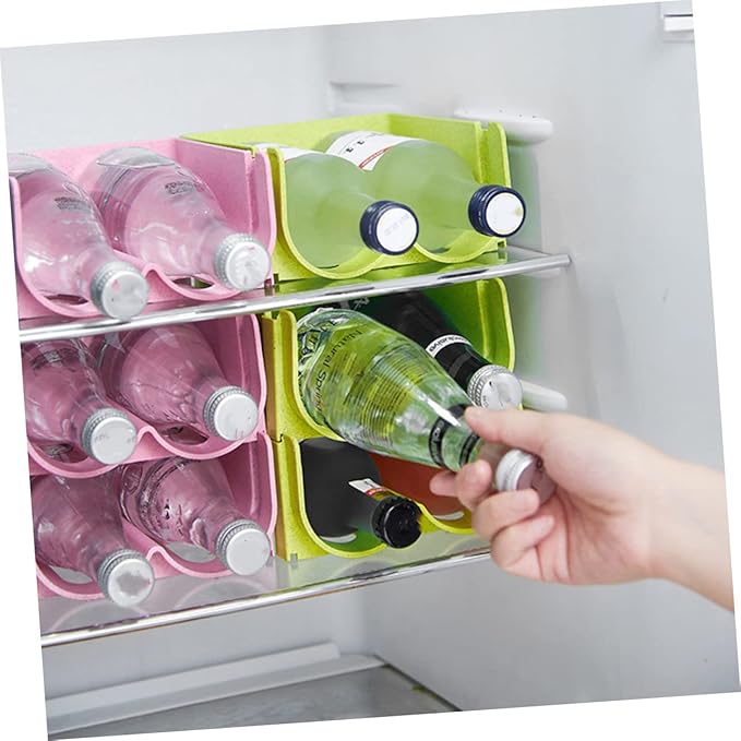 Soda Dispenser for Fridge Fridge Drink Organizer Soda Holder for Refrigerator Refrigerator Bins Organizer Bin Storage Rack Stackable Crisper