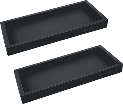 Spacewiser Countertop and Vanity Tray - 2 PC Small 7.7" Silicone Bathroom Trays, Kitchen Soap Tray, Dish Sponge Soap Holder Kitchen Sink Organizer Caddy, Bathroom Counter Trays for Lotion Dispenser