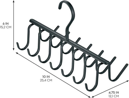 InterDesign Axis Closet Organizer Rack for Ties, Belts - Matte Black