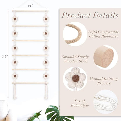 SNOWSTAR Flower Hair Claw Clip Organizer,Hanging Hair Clip Holder and Storage for Women Girls,Claw Clip Hanger Home Decor for Wall,Door,Closet
