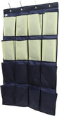 Over the Door Hanging Shoe Organizer Bag Pouch for Closet Storage Multi Use Oxford Hanging Storage for Shoes Socks and Items in Blue Yellow
