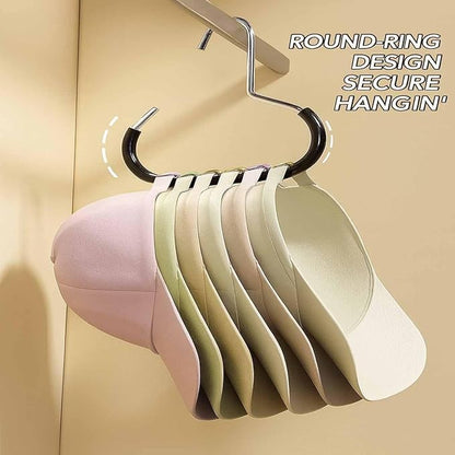 Durable Steel Hangers: Maximize Closet Space with Versatile Storage, Multifunctional Stainless Steel Hat Hangers, Heavy Duty Space Saving Closet Organizer for Hats, Scarves, Belts (Pink,3PCS)