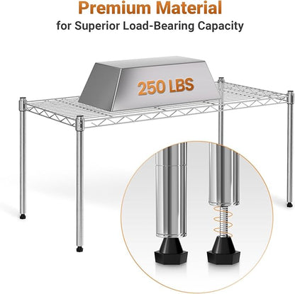 YSSOA 1-Tier Shelving Unit, 29.92" W x 13.78" D x 14.96" H Steel Organizer Wire Rack, Chrome