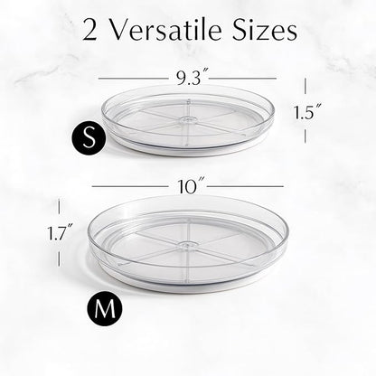 NOSTALGIQ Set Lazy Susan - Lazy Susan Organizer 2-Pack - Rotating Cabinet & Spice Rack, Clear
