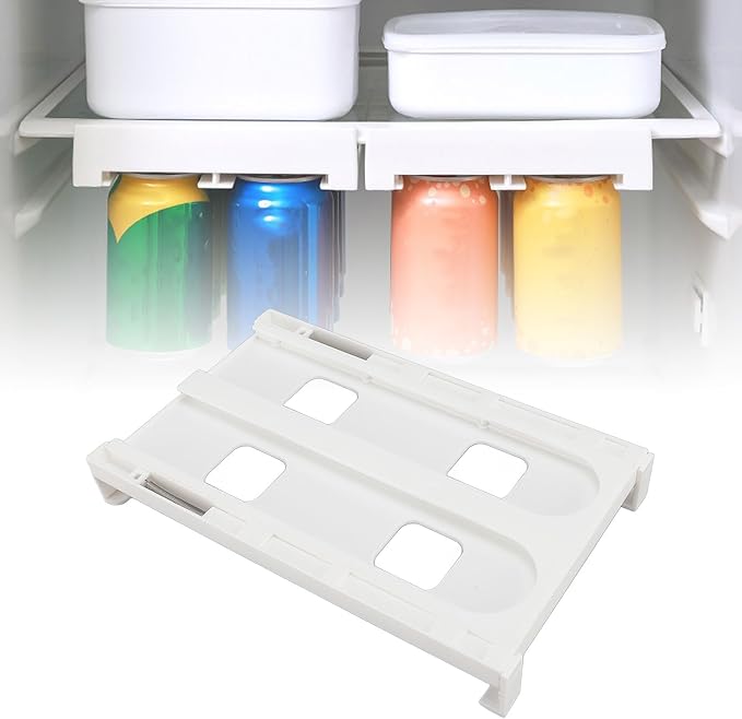 TOPINCN Soda Can Organizer for Refrigerator Shelf, Plastic Hanging Drink Can Organizer Beer Can Holder Space Saving Beverage Can Storage Rack Fridge Storage Sliding Rack Soda Can