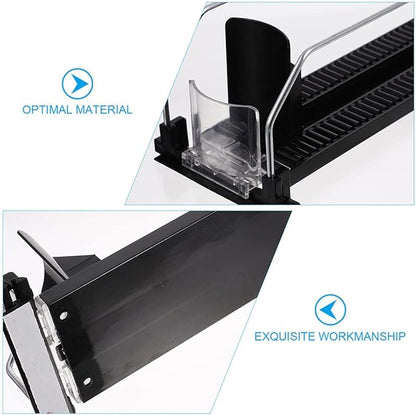 iplusmile Mini Fridge Organizer Automatic Beverage Pusher Supermarket Shelf Pusher 2pcs Plastic Black Drink Dispensers for Convenience Stores Supermarket Home Fridge Mini Vending Machine