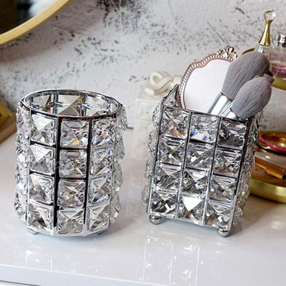Miaowater Makeup Brush Holder Organizer Cosmetic Brushes Storage Eyeliners Eyebrow Pencil Container Cup (Silver)