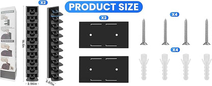 hat rack, one package includes two hat racks, capable of holding up to 40 baseball caps total, featuring a simple structure, easy installation, and premium quality (Black).