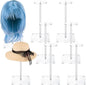 Leinuosen 8 Pcs Clear Acrylic Hat Stand 12" Hat Stands for Display Nonslip Stable Square Barbell Pedestal Wig Display Rack Cowboy Hat Holder Hat Storage for Multiple Hats Wig Styling Practice