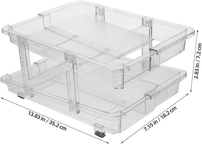 PRETYZOOM Soda Can Dispenser Organizer for Refrigerator Beverage Storage Bin Rolling Mechanism Transparent Double Can Holder for Beer and Drinks for Kitchen and Pantry