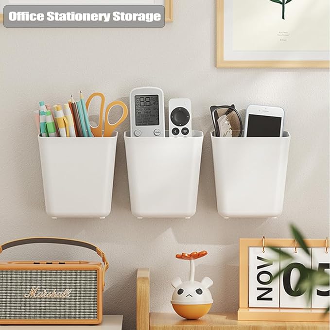 4Pcs Kitchen Cabinet Door Storage Bins, Wall Mount Organizer of Small Items, Basket for Wardrobe Bathroom Refrigerator Pantry Office