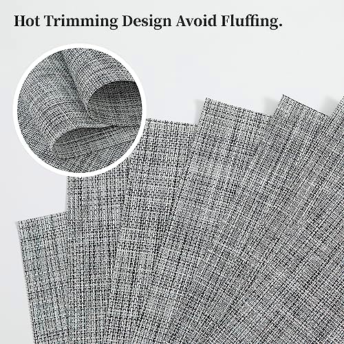 Leetaltree Linen Grey Placemats Set of 12 - Heat Resistant Non-Slip Place mats for Dining Table, Washable Durable PVC Vinyl Woven Table Mats（Linen Grey, 12） - Image 3