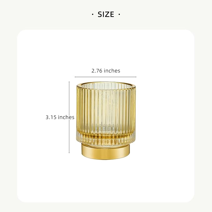 Makeup Brush Organizer, Toothbrush Holder, Desk Pen Pencil Holder, Multifunctional Vintage Glass Brush Cup (S/Gold/A3-12-US)