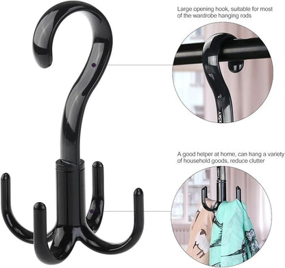 TinkSky Belt Hanger Scarf Tie Rack Holder Hook for Closet Organizer 360 Degree Rotating 3 Pack