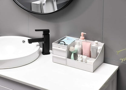 Makeup Organizer With Drawers, Bathroom Countertop Organizer for Cosmetics, Vanity Storage for Lipstick, Brushes, Lotions, Eyeshadow, Nail Polish and Jewelry