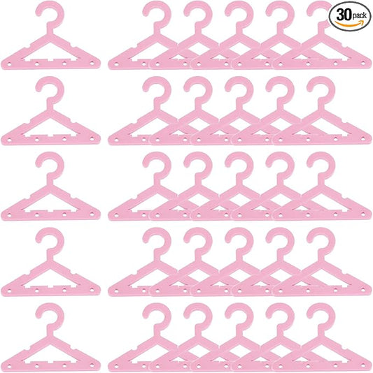 PATIKIL 30pcs Clothes Hanger Earring Holder, Mini Acrylic Coat Hangers Earring Hangers Hanger Rack Small for Earring Holder Organizer Stand Studs, Pink