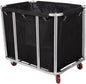 12 Bushels Laundry Cart Commercial/Home,Heavy Duty Large Stainless Steel Rolling Laundry Basket with Wheels，for Laundry Organizer and Storage,260LBS Load (12 Bushels - Black - 8 Tubes)