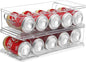 Xicennego 2-Tier Stackable Soda Can Organizer for Refrigerator, Fridge Can Organizer Dispenser, Beverage Can Holder for Refrigerator, Pantry, Cupboard