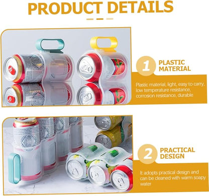 3pcs Soda Can Organizer for Fridge Space-saving Drink Can Holder Multi-use Beverage Storage Box for Refrigerators Freezers and Counters Random Color