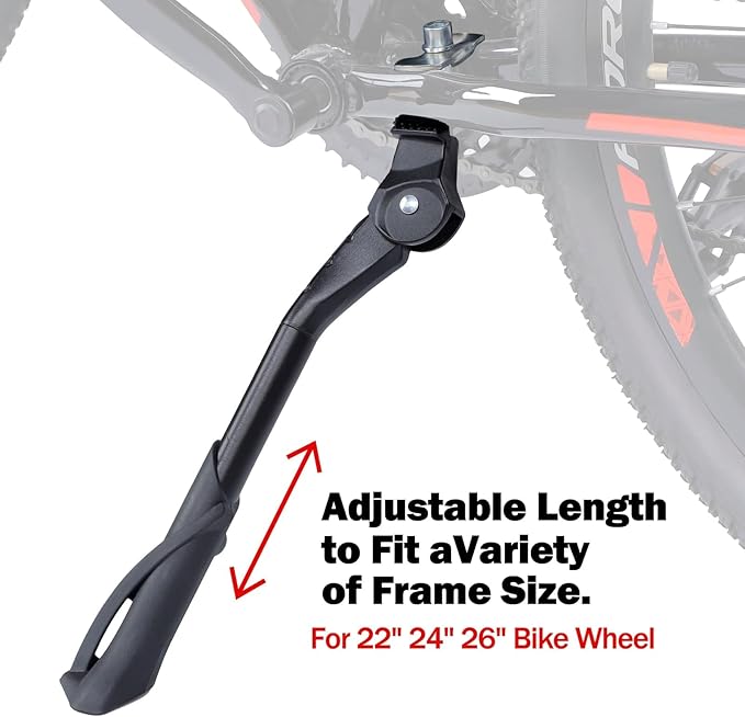 Cyfie Bike Kickstand, Center Mount Bicycle Kick Stand for Adult Bike 22 24 26 inch Wheel, Universal Adjustable Kickstands for 22" - 26" Adult Mountain Road Bike