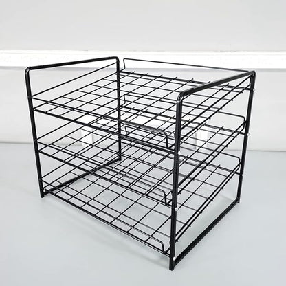 FixtureDisplays Stackable Can Rack Organizer, Potato Chip Bag Storage Dispenser for Kitchen Cabinet or Pantry, Black Steel, 17.35" Wide x 12.8" Deep x 14" Tall 10145-NF