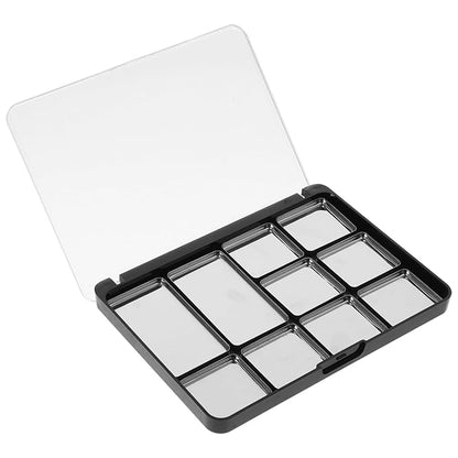 Minkissy Empty Magnetic Eyeshadow Palette 10 Square Grids Eye Shadow Powder Tray Makeup Container with Eyeshadow Pans 5.51 X 3.93 Inches