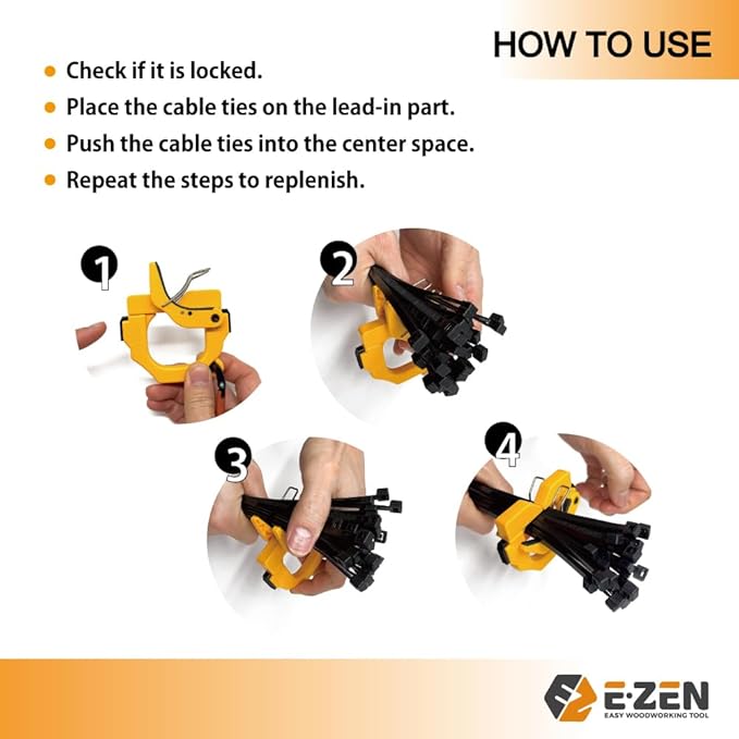 One Touch Cable Tie Holder/Zip Tie Organizer (Red)