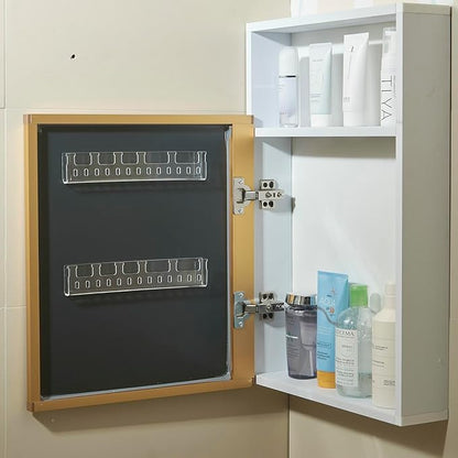 Necklace Organizer Jewelry storage Holder Bracelets Earrings Keys Organizer Hanger Self-Adhesive Wall Acrylic Cabinet Display Easy Hanging for Studs Dangling Bangle 4 Packs