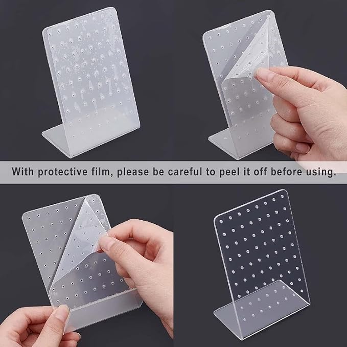 Acrylic Earring Display Stand Organizer, 72 Holes, Jewelry Storage Rack Showcase for Ear Studs, Clear Holder