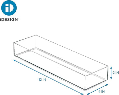 iDesign Clarity Drawer, Kitchen and Bathroom Organization Silverware, Spatulas, Gadgets, Large-Set of 2