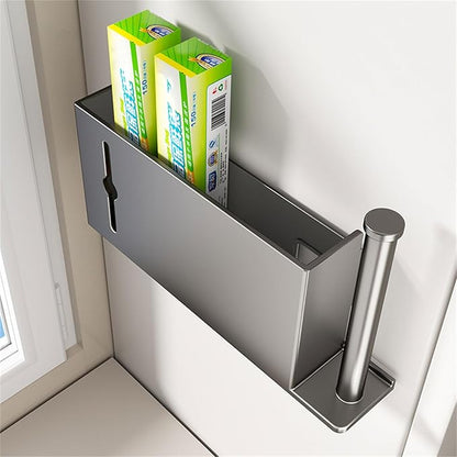 Space Saving Kitchen Cabinet Door Storage Box Wall Mount Organiser For Foil And Wrap Bathroom Organization Rack