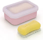 AIDIMMING Silicone Bar Soap Travel Case,Compact Leak Proof Soap Dish with A See-Through Lid,Portable Soap Bar Holder for Traveling,Camping,Gym,Outdoor(Clear&Pink)