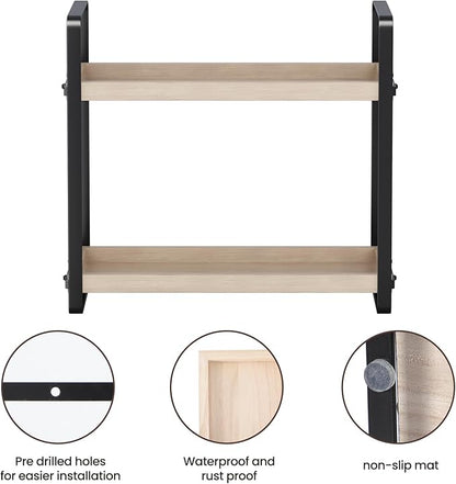 HNRLOY Bathroom Counter Organizer,Bathroom Countertop Organizer,Counter Shelf,Countertop Storage,Organization and Storage,Makeup Shelf,Sink Caddy(Burlywood 2 Tier)