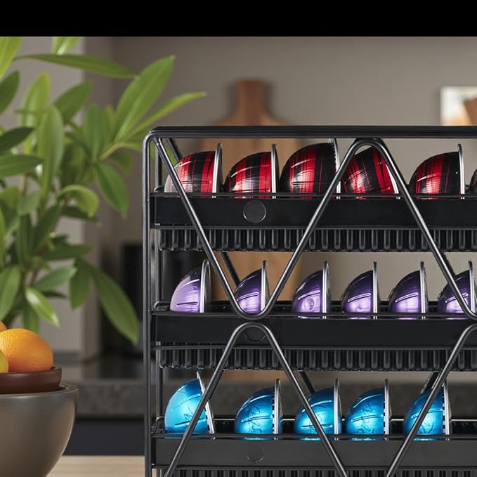 coffee Pod Holder 3 Tier Coffee Pod Holder For Countertop With 24 pods,Black 1pcs