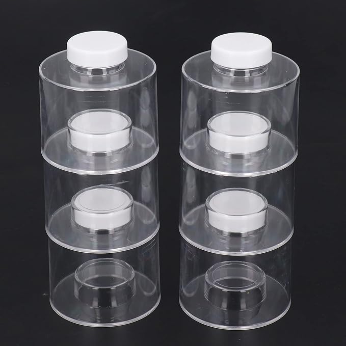 Gavigain 6-Piece Stackable Spice Jars Spice Storage Spice Tower Clear Spice Bottles Kitchen Organizer Spice Pot for Home Cooking