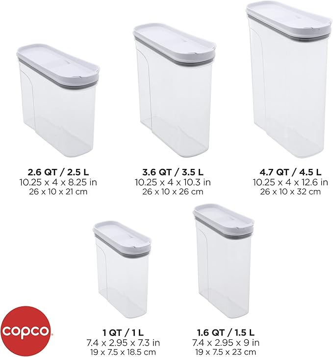 Copco Cereal Storage Container, 4.75-Quart, Clear