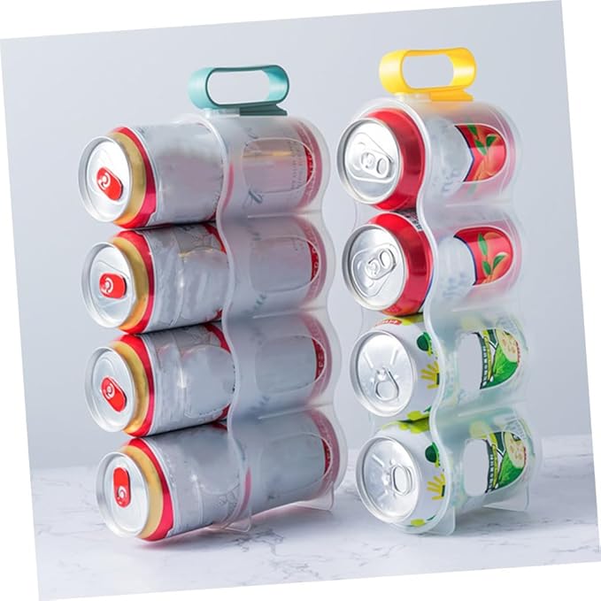 ULTECHNOVO 3pcs Portable Soda Can Organizer Refrigerator Shelf Beer Can Holder with Carrier Handle for Juice Drink Beer Fridge Storage Sliding Rack