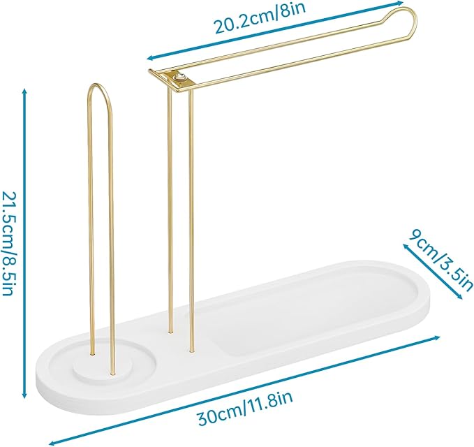NiHome Headband Holder with Solid Pine Wood Base and Metal Rack, Large Capacity Hair Accessory Organizer for Headbands, Scrunchies, Bracelets, Watches, Glasses, Space-Saving Design for Vanity, Dresser