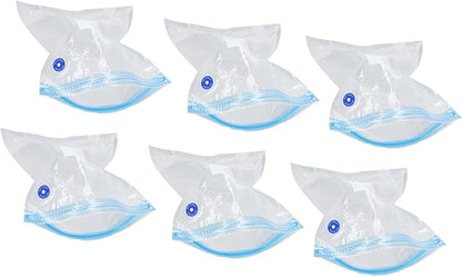 6PCS 22 * 21CM Vacuum Storage Bags Space Saver Sealed Reusable Vacuum Sealed Compressed Space Saver Bags for Food Clothing
