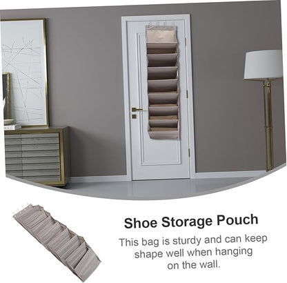 Wall Hanging Storage Bag Multi Functional Door Organizer for Shoes and Accessories Grey Easy Installation Space Saving Closet