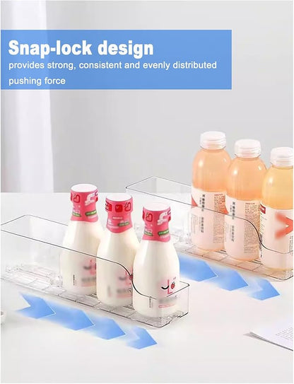 Drink Organizer for Fridge Fridge Automatic Can Dispenser Drink Organizer Space Saving Kitchen Storage(1 Pcs,7.5 x 32 cm)