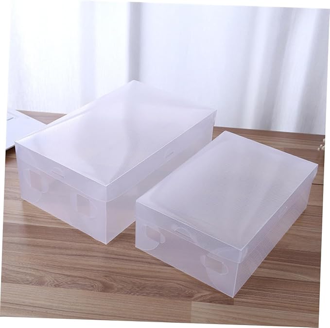 COHEALI 6PCS Transparent Shoe Boxes Plastic Storage Containers with Flip Lid Stackable Organizer for Home and Shop Shoe Storage