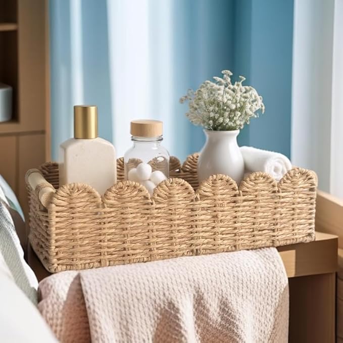 Toilet Paper Storage Basket for the Top of the Toilet Tank – A Decorative and Functional Organizer Toilet Basket Tank Topper, Ideal for Bathrooms, Living Rooms, or Bedroom Countertops